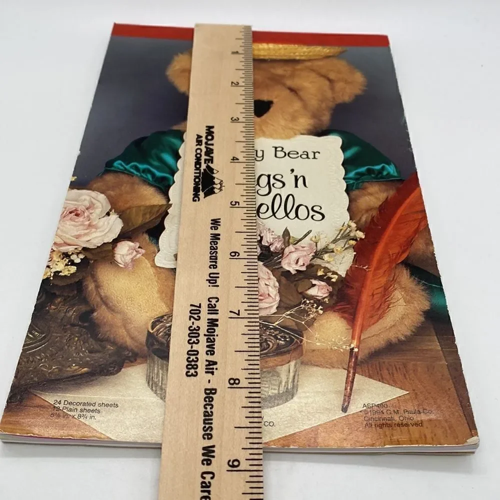 Teddy Bear Hugs and Hellos Vintage 1994 Stationary Paper Pad Tablet